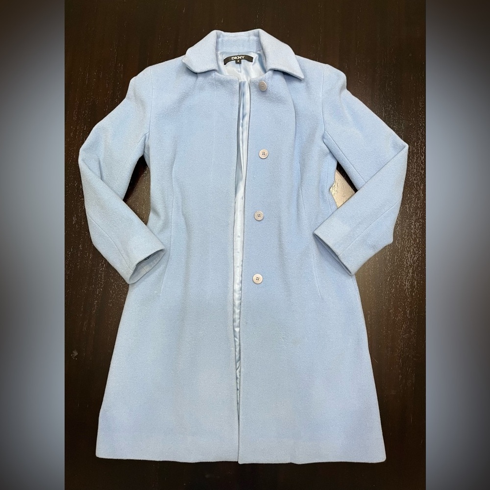 DKNY Blue Trench Coat